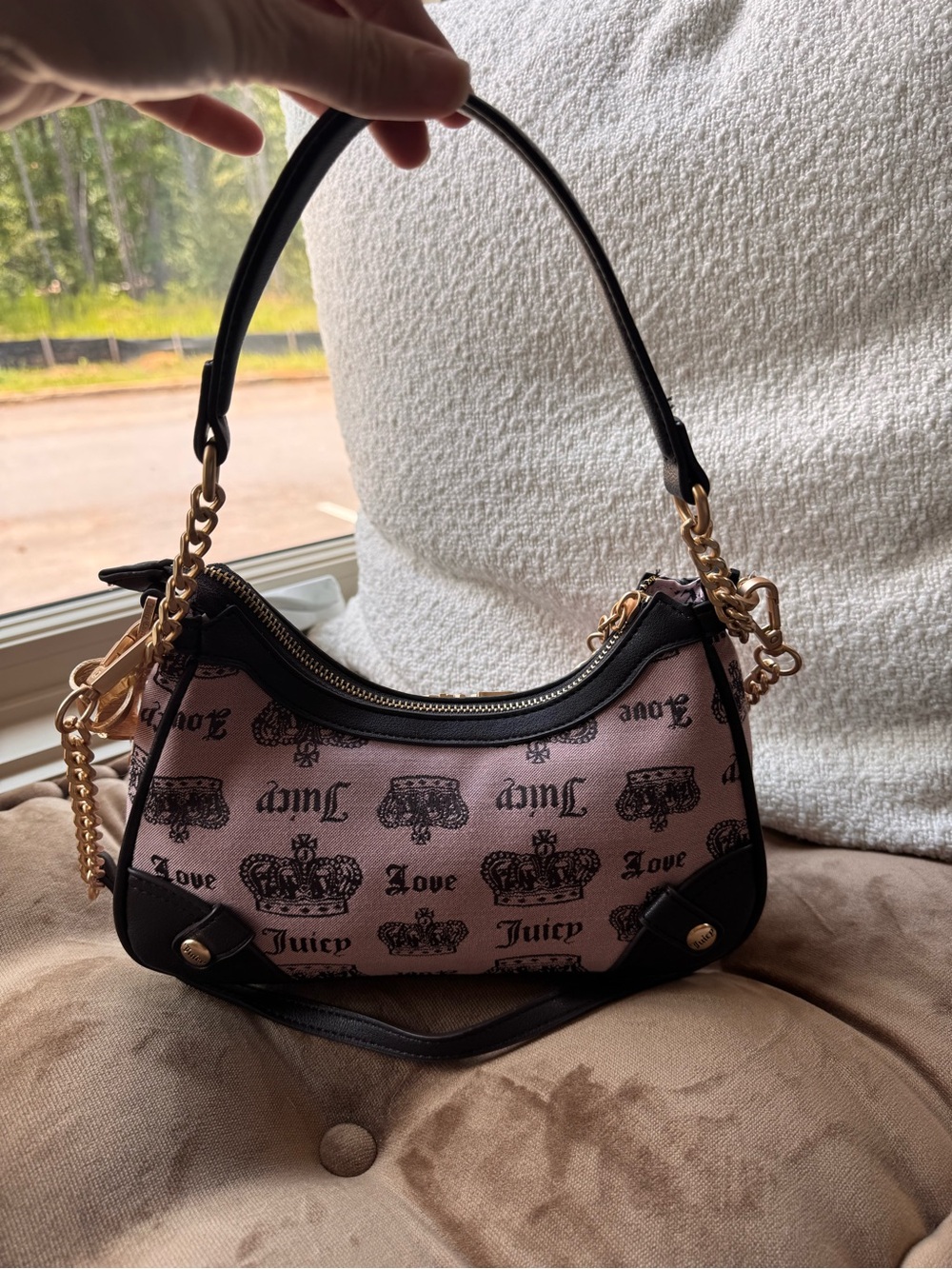 NWT Juicy Couture Pink Diamond Vintage Couture Shoulder Bag Rhinestone Logo Y2K - Picture 8 of 11